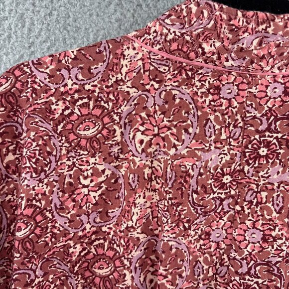 Free People Rosalina Jacket Mocha Combo Printed Dolman Sleeve Size Small - Picture 13 of 16